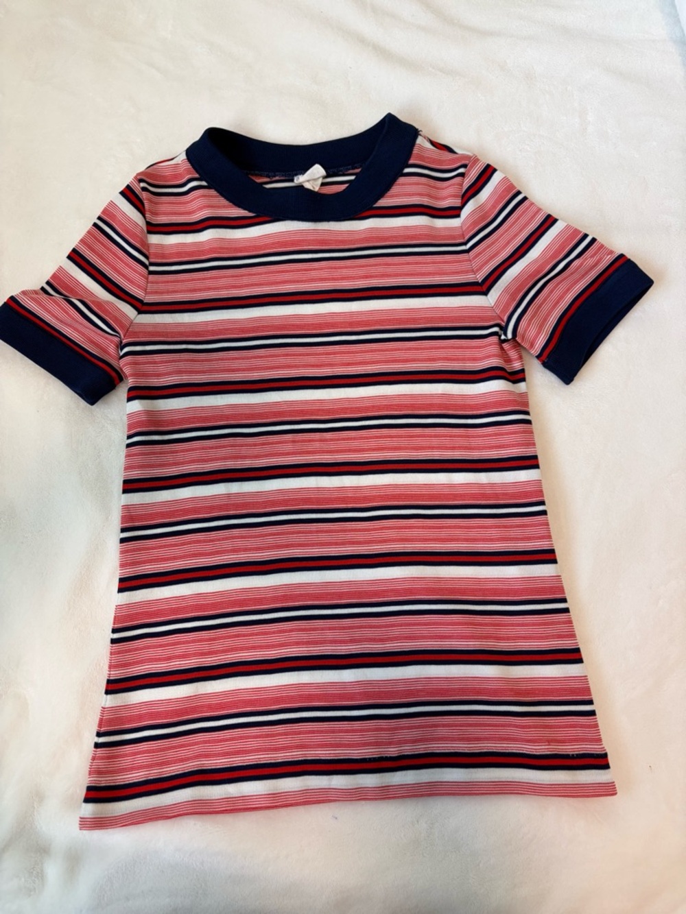 VINTAGE Aileen Short Sleeve Stripe Tee - Red & Navy